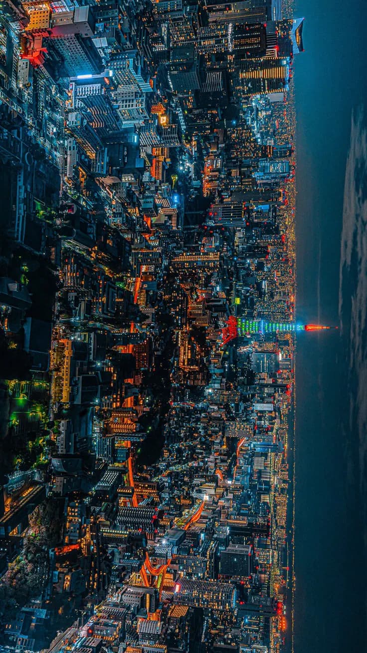 Tokyo skyline at night with Tokyo Tower